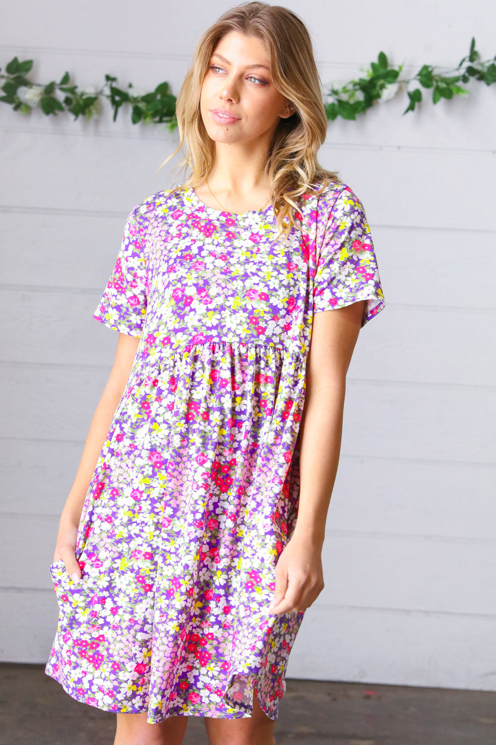 Lilac & Rose Floral Babydoll Fit and Flare Dress