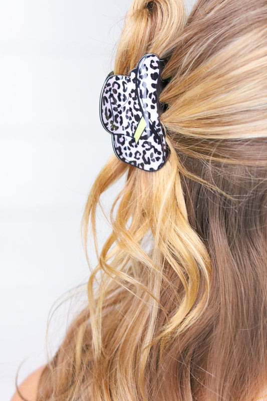 Lilic Leopard Print Cowboy Hat Jaw Hair Clip